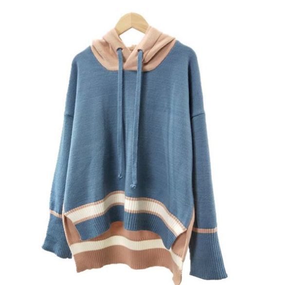2018 autumn and winter women's trend classic hooded sweater two-color stitching wild ladies warm drawstring sweater, White;black
2018 autumn and winter women's trend classic hooded sweater two-color stitching wild ladies warm drawstring sweater, White;black