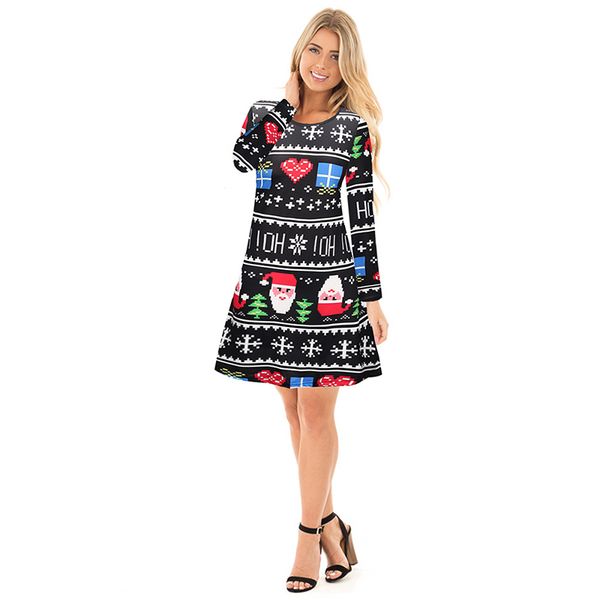 2018 new style 5 colors autumn winter women christmas dress 2018 plus size print dress midi elk snowflake long sleeve a-line party dress, Red;yellow
2018 new style 5 colors autumn winter women christmas dress 2018 plus size print dress midi elk snowflake long sleeve a-line party dress, Red;yellow