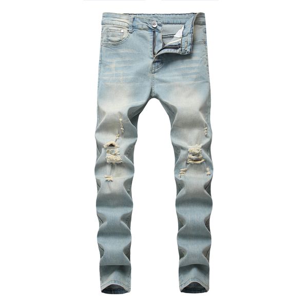 2018 fashion distressed men jeans high street stretch ripped hole skinny jeans men washing vintage denim men jeans pants, Blue
2018 fashion distressed men jeans high street stretch ripped hole skinny jeans men washing vintage denim men jeans pants, Blue