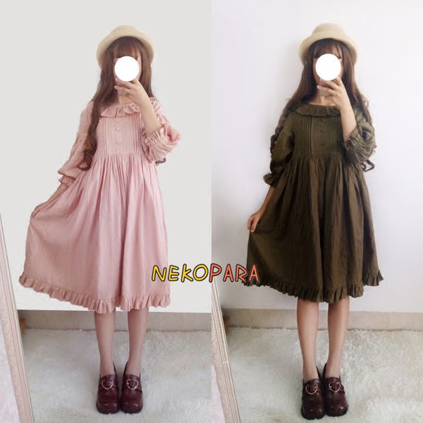 cinderella princess vintage women's mori girl long loose dress bubble puff sleeve dress 4colors cute lolita, White;black
cinderella princess vintage women's mori girl long loose dress bubble puff sleeve dress 4colors cute lolita, White;black