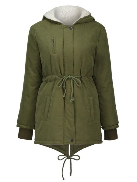 army green women coat 2018 winter coat zipper long sleeve hooded casual female lace up women thick cotton overcoat, Black
army green women coat 2018 winter coat zipper long sleeve hooded casual female lace up women thick cotton overcoat, Black