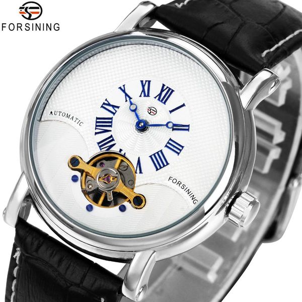 forsining fashion retro men automatic mechanical watches roman number dial design leather band clock, Slivery;brown 
forsining fashion retro men automatic mechanical watches roman number dial design leather band clock, Slivery;brown