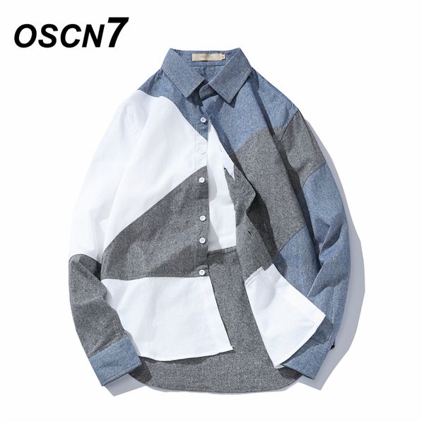 oscn7 patchwork design casual streetwear shirt men 2018 hip hop plaid contrast shirt dress men camisa xadrez masculina, White;black
oscn7 patchwork design casual streetwear shirt men 2018 hip hop plaid contrast shirt dress men camisa xadrez masculina, White;black