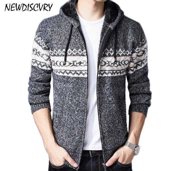 newdiscvry men thick sweater 2018 fashion winter warm cardigan men knitted cotton liner sweater coat with hood zipper coats, White;black
newdiscvry men thick sweater 2018 fashion winter warm cardigan men knitted cotton liner sweater coat with hood zipper coats, White;black