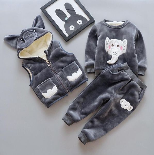 children's wear new style children's elephant velvet three piece plus velvet thickening suit three pieces for boys and girls kids, White
children's wear new style children's elephant velvet three piece plus velvet thickening suit three pieces for boys and girls kids, White
