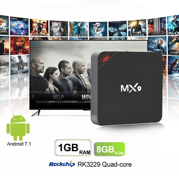 MX9 1 ГБ/8 ГБ Android-ТВ коробка 7.1 RK3328 четырехъядерный 2.4 г Беспроводной Bluetooth 4.1 смарт се
MX9 1 ГБ/8 ГБ Android-ТВ коробка 7.1 RK3328 четырехъядерный 2.4 г Беспроводной Bluetooth 4.1 смарт се