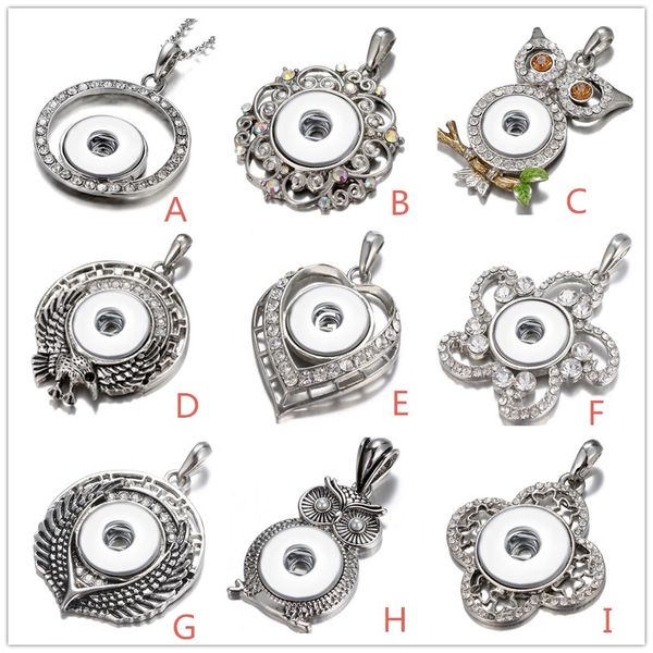 mixed 9styles ginger snaps jewelry rhinestone owl heart pendant necklace diy 18mm snap button necklace jewelry, Silver
mixed 9styles ginger snaps jewelry rhinestone owl heart pendant necklace diy 18mm snap button necklace jewelry, Silver