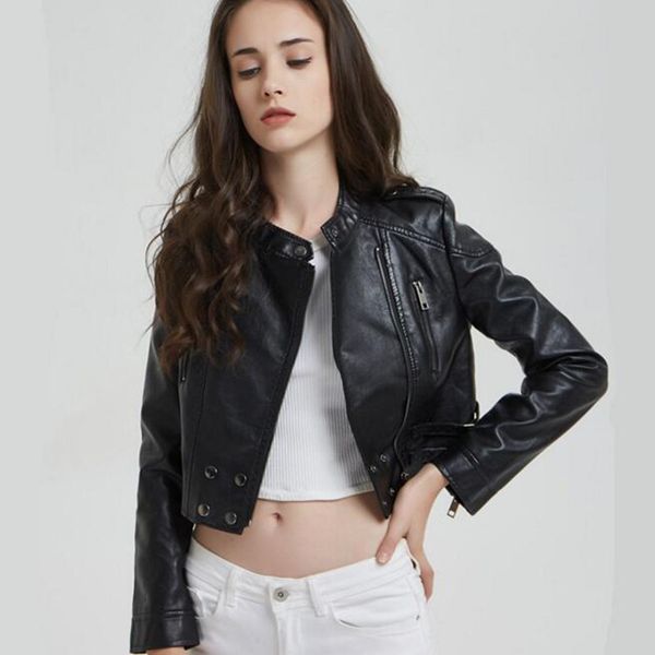 women's leather & faux 2021 fashion women motorcycle pu jackets female autumn winter short zipper coat black color outwear size s m l x
women's leather & faux 2021 fashion women motorcycle pu jackets female autumn winter short zipper coat black color outwear size s m l x