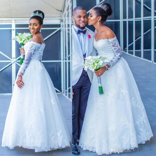 sheer long sleeves off-the-shoulder wedding dresses a line appliques lace bridal gowns south african country wedding gowns 173, White
sheer long sleeves off-the-shoulder wedding dresses a line appliques lace bridal gowns south african country wedding gowns 173, White