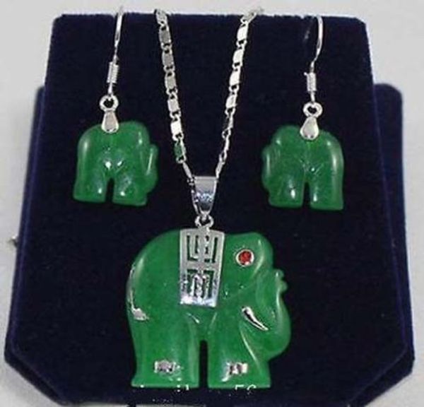 charming natural 14kgp green jade elephant pendant necklace earring set 02, Black
charming natural 14kgp green jade elephant pendant necklace earring set 02, Black