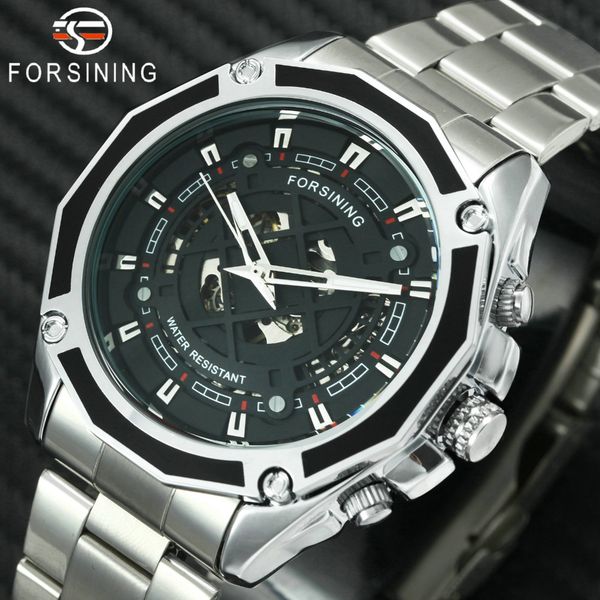 forsining business classic automatic mechanical watch men stainless steel strap skeleton wristwatches for man, Slivery;brown
forsining business classic automatic mechanical watch men stainless steel strap skeleton wristwatches for man, Slivery;brown
