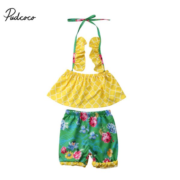 pudcoco new fashion baby girl kids 2pcs set outfit checks ties tube-+rloral shorts pants, White
pudcoco new fashion baby girl kids 2pcs set outfit checks ties tube-+rloral shorts pants, White