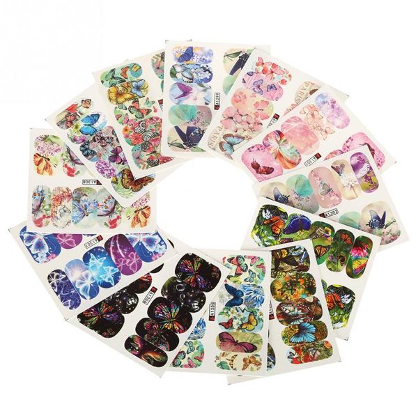 12sheets/set nail decal sticker for women nails sticker art butterfly pattern manicure accessory decoration, Black
12sheets/set nail decal sticker for women nails sticker art butterfly pattern manicure accessory decoration, Black