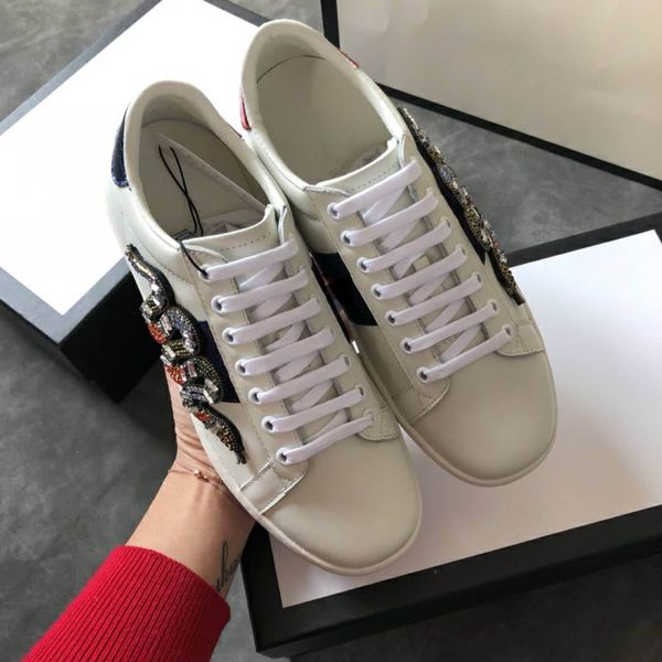 2018 designer shoes trump, luxury embroidery snake + diamond drill casual shoes, leather designer sneakers, ladies' casual shoes size 3, Black
2018 designer shoes trump, luxury embroidery snake + diamond drill casual shoes, leather designer sneakers, ladies' casual shoes size 3, Black