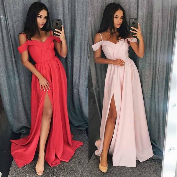 African 2018 Chiffon Elegant Off the Shoulder A-line Prom Dresses Evening Party Gowns Side Split Watermelon Celebrity Dresses Custom Made, Black
African 2018 Chiffon Elegant Off the Shoulder A-line Prom Dresses Evening Party Gowns Side Split Watermelon Celebrity Dresses Custom Made, Black