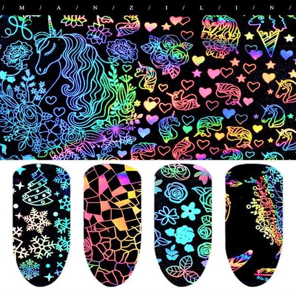 8 sheet fashion holographic nail foil laser rose flower foilstransfer nail art stickers diy manicure decor 4*20cm, Black
8 sheet fashion holographic nail foil laser rose flower foilstransfer nail art stickers diy manicure decor 4*20cm, Black