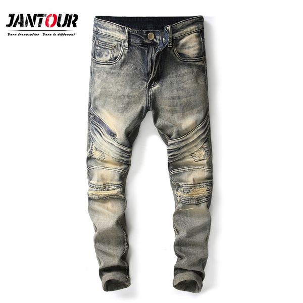 italian style retro design mens jeans slim fit denim tear pants brand jeans fashion streetwear classic men, Blue
italian style retro design mens jeans slim fit denim tear pants brand jeans fashion streetwear classic men, Blue