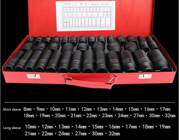 35pcs 1/2 inch deep drive impact socket set metric extension drive garage tool ht1763
35pcs 1/2 inch deep drive impact socket set metric extension drive garage tool ht1763