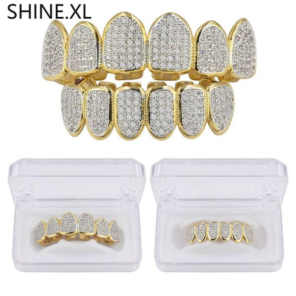 gold silver plated hip hop vampire teeth grillz and bottom iced out micro pave cz stone bling body jewelry, Black
gold silver plated hip hop vampire teeth grillz and bottom iced out micro pave cz stone bling body jewelry, Black