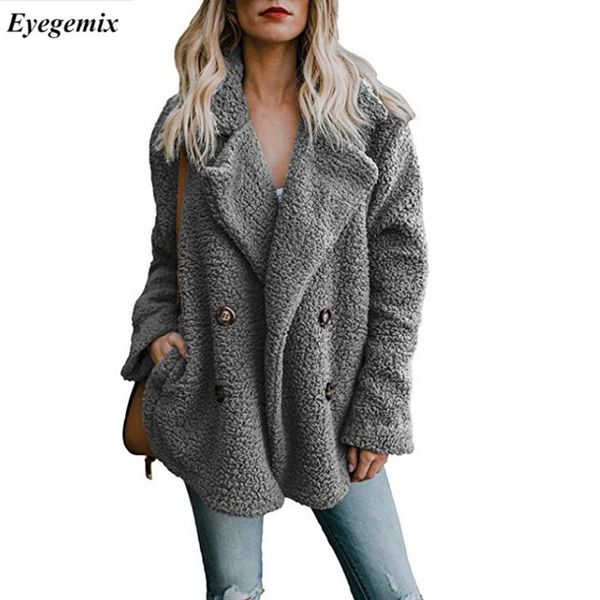 new warm jacket coat winter thick teddy coat women wool faux fur button fur casual overcoat fluffy plush oversize outerwear, Black
new warm jacket coat winter thick teddy coat women wool faux fur button fur casual overcoat fluffy plush oversize outerwear, Black