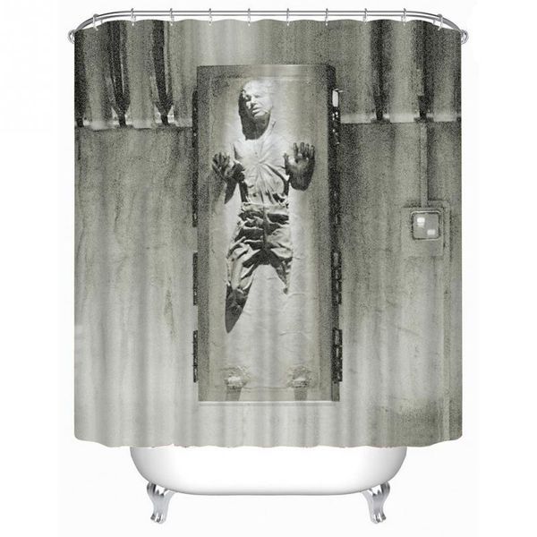 zombie pattern family bathroom shower curtain simple polyester 12pcs ring pull