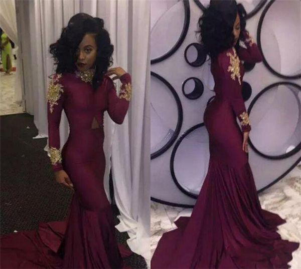 wine red mermaid prom dress south african gold appliques burgundy long formal evening party gown custom made plus size gown, Black
wine red mermaid prom dress south african gold appliques burgundy long formal evening party gown custom made plus size gown, Black
