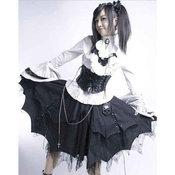 black cotton gothic lolita skirt gorgeous reaationary lace irregular edge l6, Black;red
black cotton gothic lolita skirt gorgeous reaationary lace irregular edge l6, Black;red
