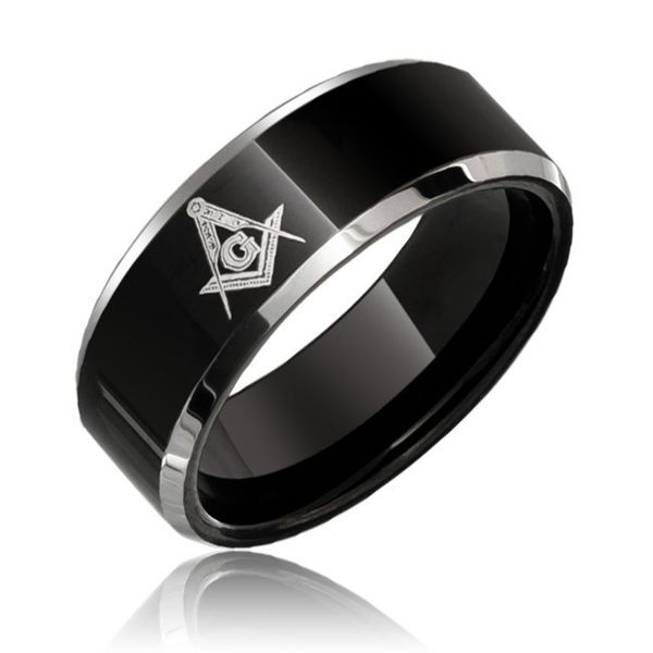 Wholesale-Masonic Ring 2018 New Fashion Jewelry 8MM Freemason Masonic Mens Black Tungsten Ring Beveled Edge wedding band Rings
Wholesale-Masonic Ring 2018 New Fashion Jewelry 8MM Freemason Masonic Mens Black Tungsten Ring Beveled Edge wedding band Rings