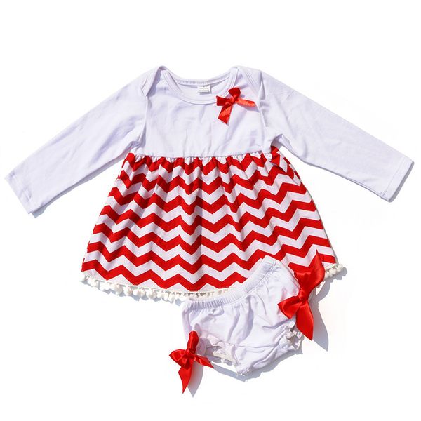 new christmas baby girls dresses with underwear fashion kids white and red wave striped dress set children clothes, Red;yellow
new christmas baby girls dresses with underwear fashion kids white and red wave striped dress set children clothes, Red;yellow