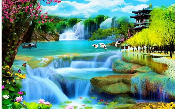 waterfall stream fairyland tv background wall hanging picture frame painting decorative painting
waterfall stream fairyland tv background wall hanging picture frame painting decorative painting