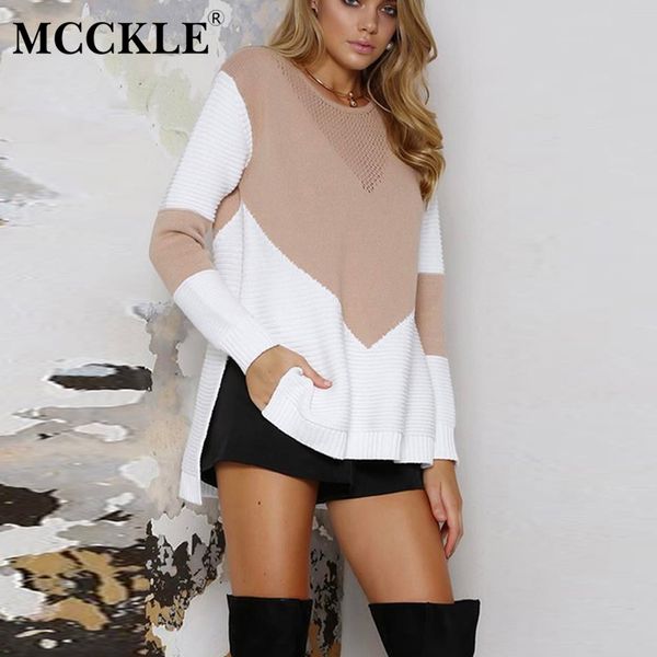 mcckle women's white patchwork o-neck long sleeve split knitted sweaters female casual pullovers fashion autumn women jumper, White;black
mcckle women's white patchwork o-neck long sleeve split knitted sweaters female casual pullovers fashion autumn women jumper, White;black