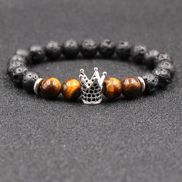 2018 new trendy natural tiger eye stone beads bracelet for women men paved zircon stone crown charm bracelets women men jewelry, Black
2018 new trendy natural tiger eye stone beads bracelet for women men paved zircon stone crown charm bracelets women men jewelry, Black