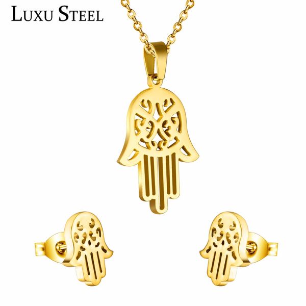 luxusteel elegant style stainless steel gold color hand pendant necklace for women/girl jewelry sets christmas gift sale, Silver
luxusteel elegant style stainless steel gold color hand pendant necklace for women/girl jewelry sets christmas gift sale, Silver