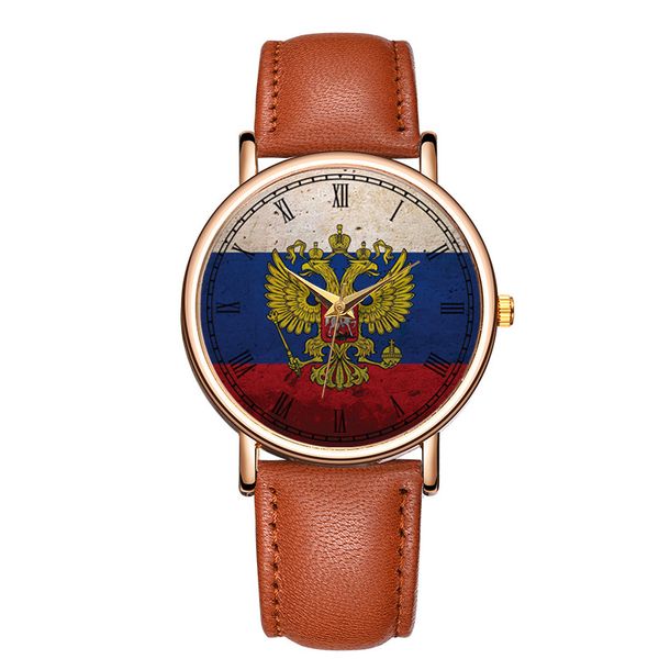 classic fashion russian national emblem quartz wrist watch leather double eagle bracelet watch relogio masculino, Slivery;brown
classic fashion russian national emblem quartz wrist watch leather double eagle bracelet watch relogio masculino, Slivery;brown