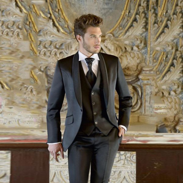 tailored black wedding suits for men blazer shawl lapel slim fit groom tuxedo bridegroom prom wear 3 pieces jacket pants vest evening party, Black;gray
tailored black wedding suits for men blazer shawl lapel slim fit groom tuxedo bridegroom prom wear 3 pieces jacket pants vest evening party, Black;gray