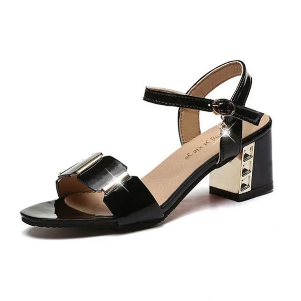big size 43 gladiator leather high heels sandals women strap buckle thick block heel summer ladies metal t-strap shoes woman sandals, Black 
big size 43 gladiator leather high heels sandals women strap buckle thick block heel summer ladies metal t-strap shoes woman sandals, Black