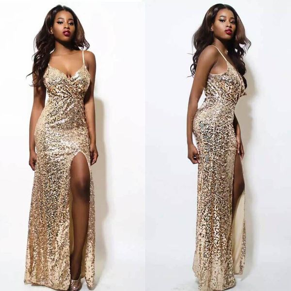 stock long prom dresses split sequins backless spaghetti strap party gowns women dress evening, Black
stock long prom dresses split sequins backless spaghetti strap party gowns women dress evening, Black
