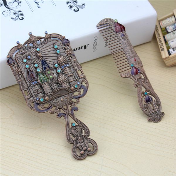 sufeile european retro mirror comb set russian handle mirror makeup princess comb d40 
sufeile european retro mirror comb set russian handle mirror makeup princess comb d40
