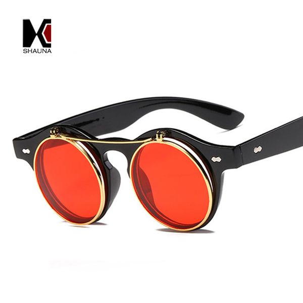 shauna classic folding punk styles women round sunglasses retro steampunk men red tinted/clear lens shades uv400, White;black
shauna classic folding punk styles women round sunglasses retro steampunk men red tinted/clear lens shades uv400, White;black