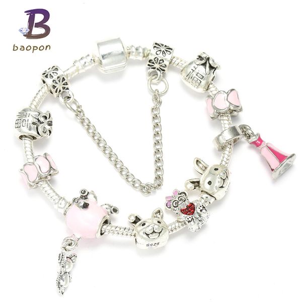baopon authentic cartoon pendants charm bracelet for kids with safety chain fine bracelet gift original wedding jewelry, Golden;silver
baopon authentic cartoon pendants charm bracelet for kids with safety chain fine bracelet gift original wedding jewelry, Golden;silver