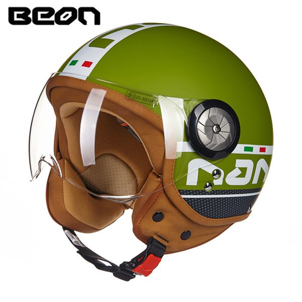 

beon motorcycle helmet 3/4 open face vintage jet helmet 11021 moto casque casco motocicleta capacete scooter helmets ece