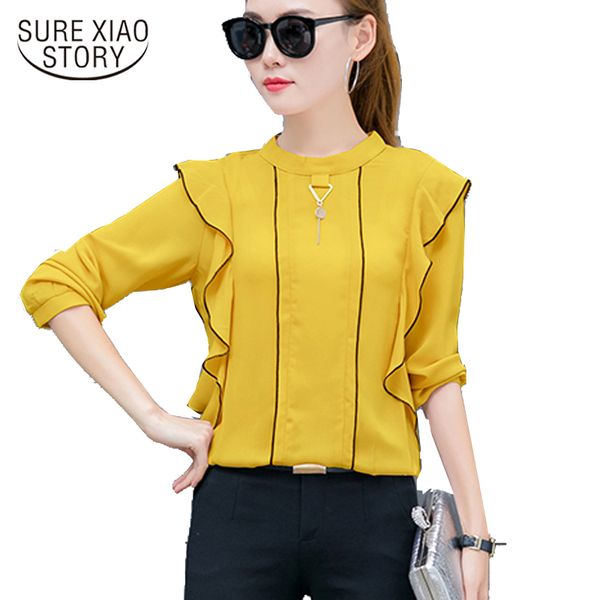 new 2017 autumn women long sleeve blouse chiffon shirt office ladies fashion shirt pink yellow blue khaki blouse d42 30, White
new 2017 autumn women long sleeve blouse chiffon shirt office ladies fashion shirt pink yellow blue khaki blouse d42 30, White