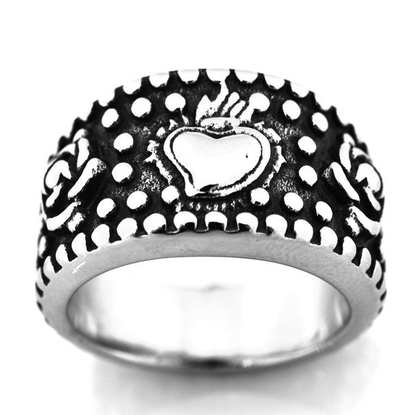 fanssteel stainless steel punk vintage mens or womens jewelry rose dotted flame heart ring lovering biker ring fsr20w03, Silver
fanssteel stainless steel punk vintage mens or womens jewelry rose dotted flame heart ring lovering biker ring fsr20w03, Silver