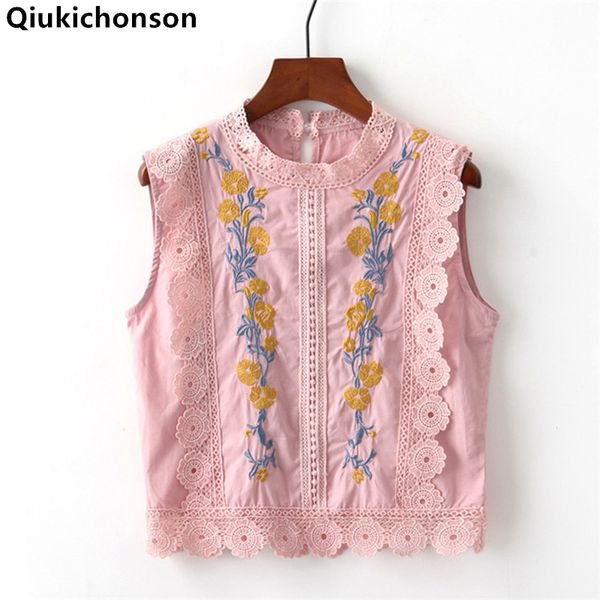 qiukichonson cropped embroidery blouse women 2018 european and american style vintage baby doll lace hem sleeveless blouse shirt, White
qiukichonson cropped embroidery blouse women 2018 european and american style vintage baby doll lace hem sleeveless blouse shirt, White