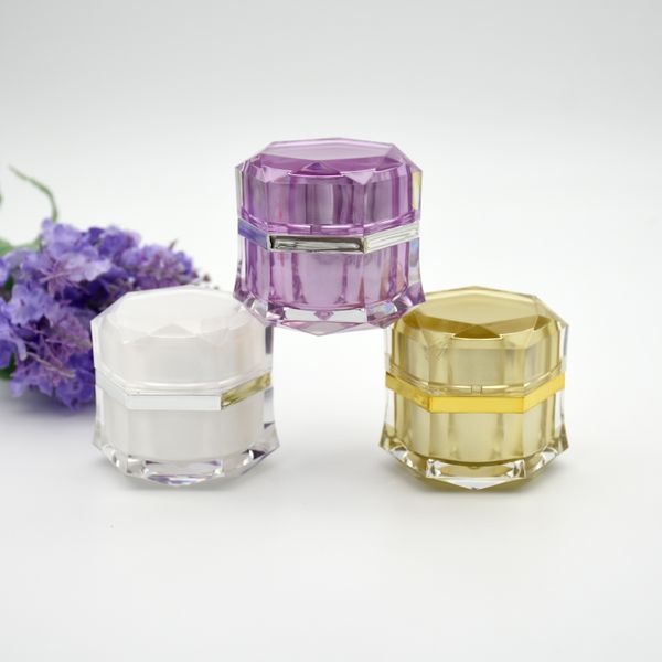 5g 10g hexagon shape cosmetic acrylic jars upscale refillable cream lotion sample jar pot container with liners and screw lid 3 colors
5g 10g hexagon shape cosmetic acrylic jars upscale refillable cream lotion sample jar pot container with liners and screw lid 3 colors