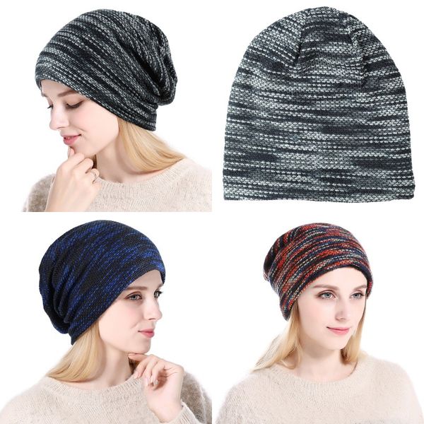 outdoor thick turban hat colorful knitted winter beanie men women fashion bonnet with fleece multi-purpose winter warm hat, Blue;gray 
outdoor thick turban hat colorful knitted winter beanie men women fashion bonnet with fleece multi-purpose winter warm hat, Blue;gray