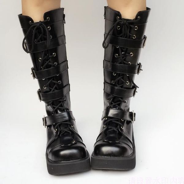 japanese harajuku high platform cosplay lolita mid-calf boots women black pu leather buckle straps lace up gothic punk high boot
japanese harajuku high platform cosplay lolita mid-calf boots women black pu leather buckle straps lace up gothic punk high boot