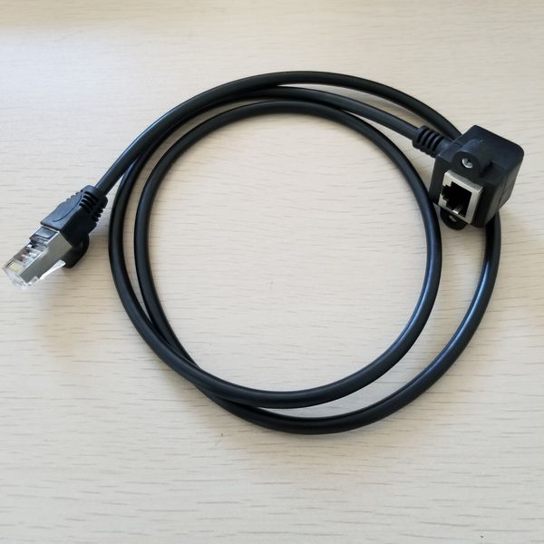 rj45 cat5 internet ethernet extension cable male to 90 degree female with fixing seat screw wire 1m
rj45 cat5 internet ethernet extension cable male to 90 degree female with fixing seat screw wire 1m