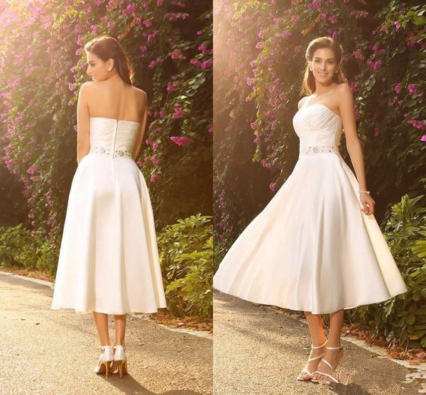 vintage tea length short wedding dresses sweetheart crystals beadings waist a line 2019 autumn design bridal gowns custom made, White
vintage tea length short wedding dresses sweetheart crystals beadings waist a line 2019 autumn design bridal gowns custom made, White