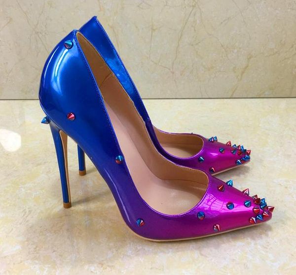 women lady woman 2019s fashion spikes patent leather poined toes wedding heels stiletto high heels shoes pumps 12cm 120mm, Black
women lady woman 2019s fashion spikes patent leather poined toes wedding heels stiletto high heels shoes pumps 12cm 120mm, Black
